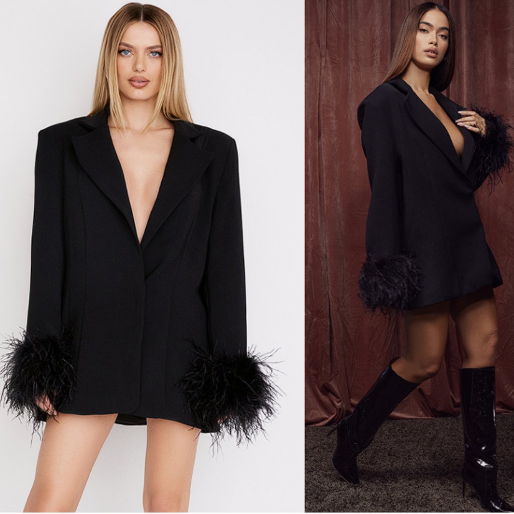 House Of Cb 'Esme' Black Oversized Blazer Nwot